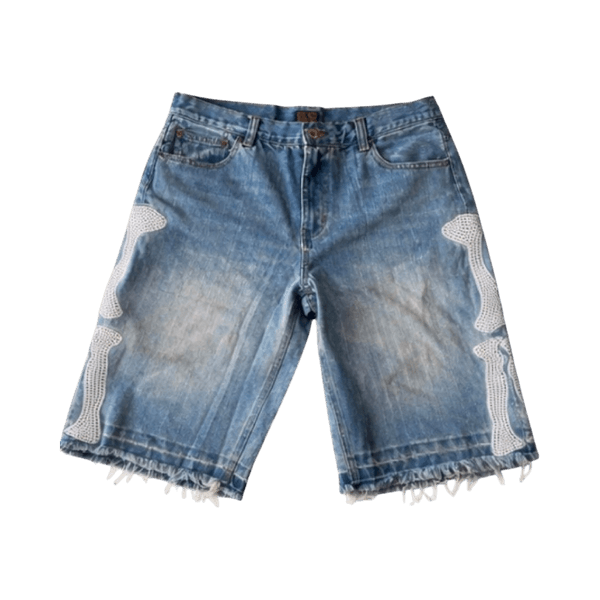 KAPITAL Skull Bone Denim Shorts W34