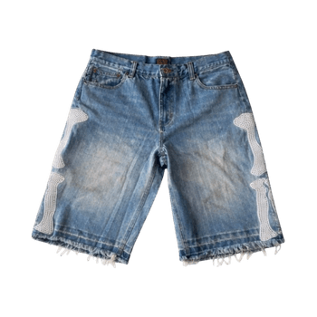 KAPITAL Skull Bone Denim Shorts W34