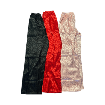 Satin leopard print trousers 