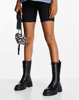 Rebound black knee boot