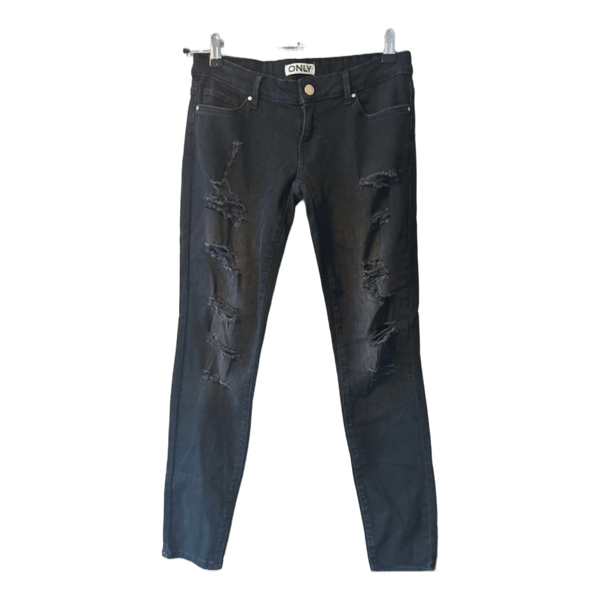 Sort Only jeans med slid