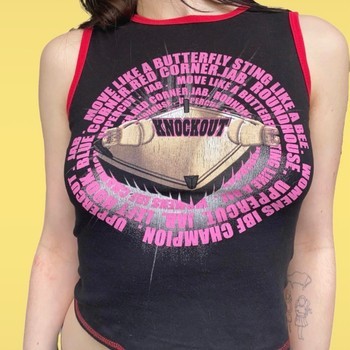 Black cool graphic tank top
