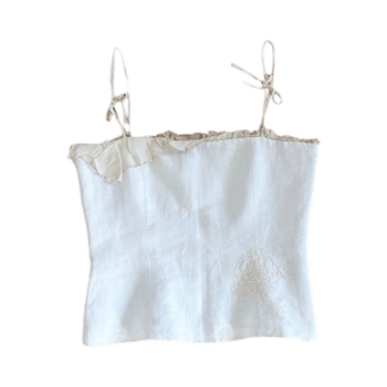 White linen cami top