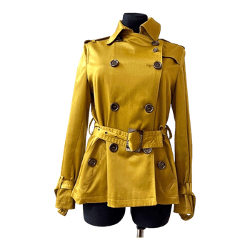 Mustard belted trench coat