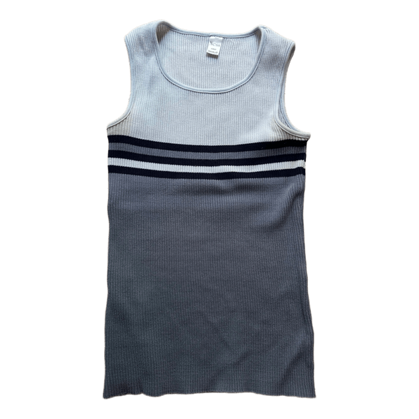 Blue ribbed tank top