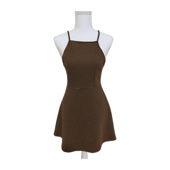 Black and orange patterned dress