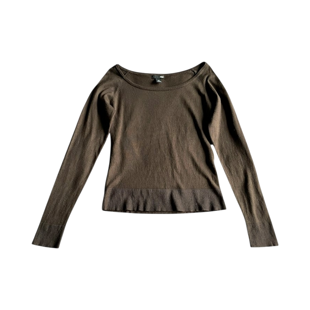 Brown long-sleeve top