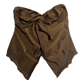 Brown strapless tie top