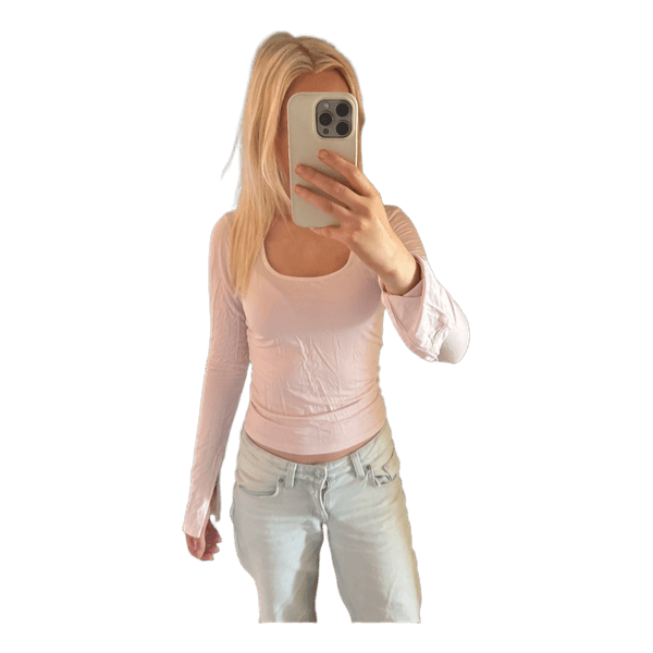 Pink langærmet top