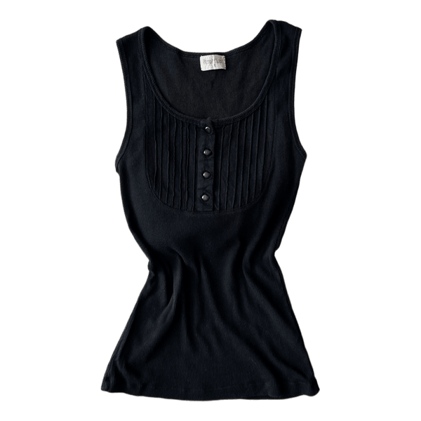 Vintage y2k Black ribbed tank top