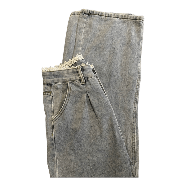 Blue wide leg jeans