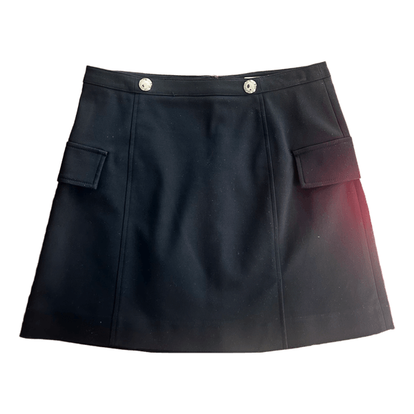 Black mini skirt with flap-pockets 36