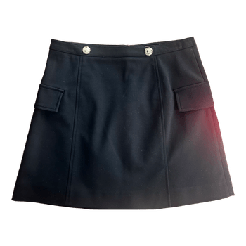 Black mini skirt with flap-pockets 36