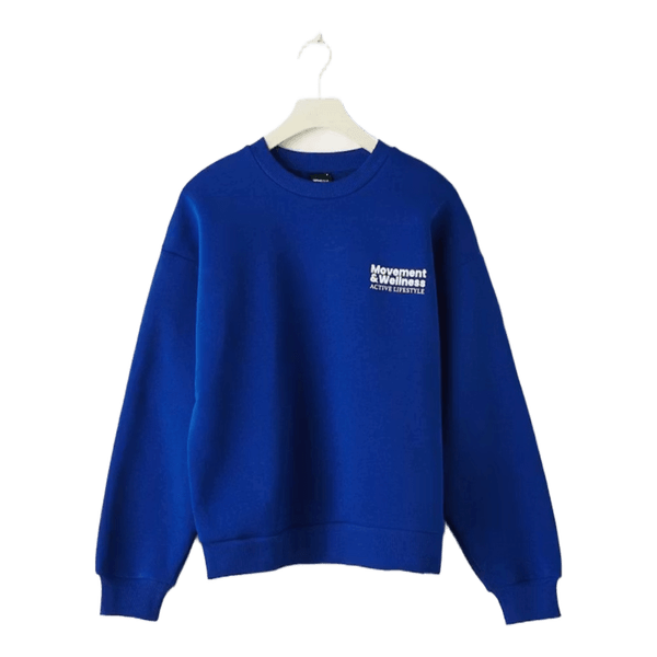 Blå sweatshirt med tryk