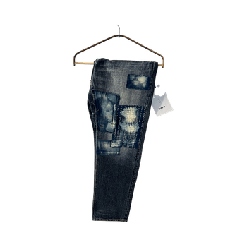 FDMTL Slim Fitted Three Year Wash Patchwork Denim Jeans