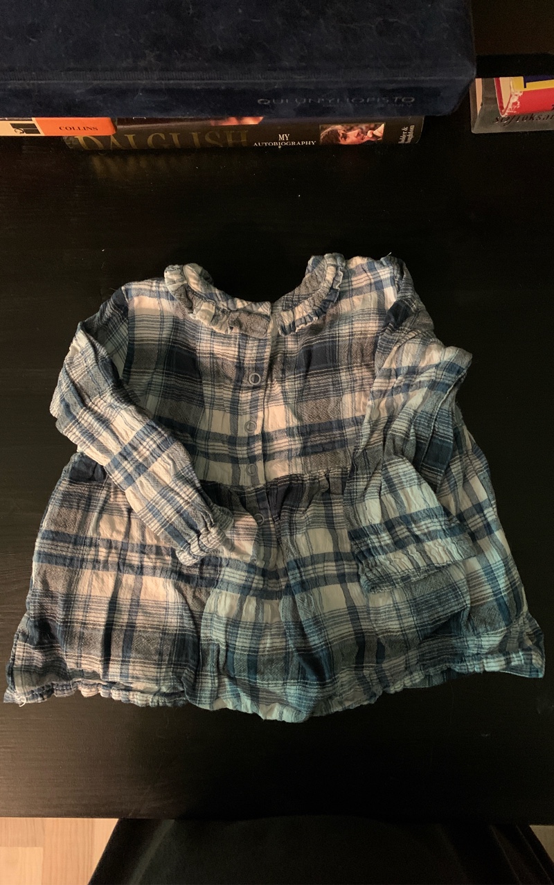 Sininen ruudullinen paita/mekko