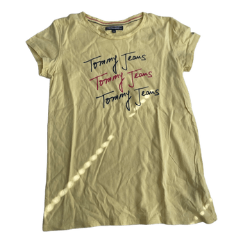 Keltainen Tommy Jeans t-paita koossa 164cm