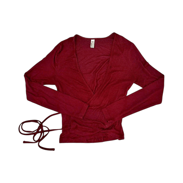 Burgundy wrap top