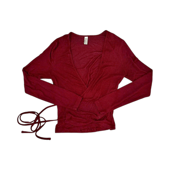 Burgundy wrap top