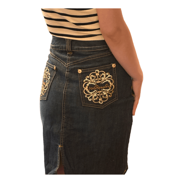 Denim midi skirt