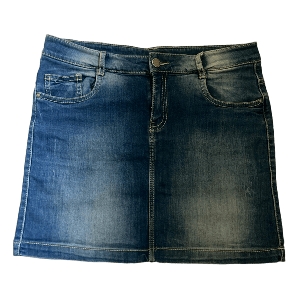 Blue denim mini skirt