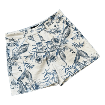 Mohito Floral Summer Shorts • Elegant Lightweight Shorts with Gold Button Details