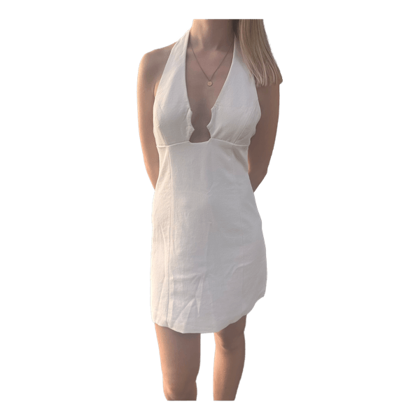 Hvid halterneck minikjole