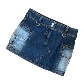 Denim mini skirt with pockets