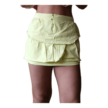 Yellow ruffled mini skirt