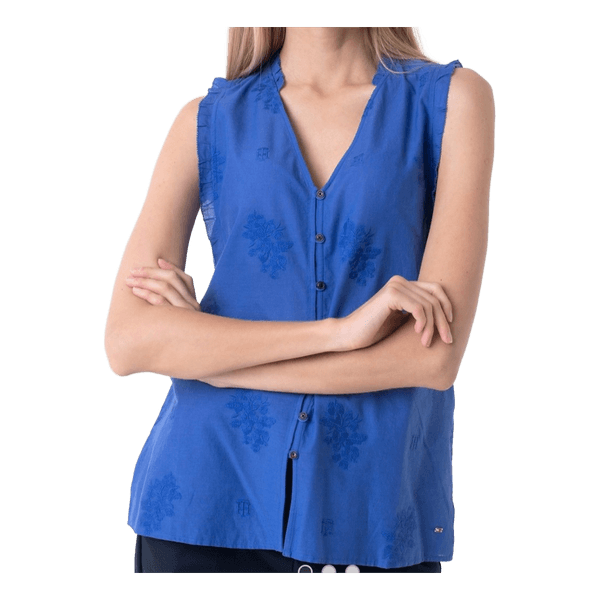 Tommy Hilfiger 100% Cotton Embroidered Blouse | Boho | Preppy | EU38 M