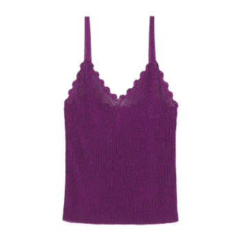 Metallic strap top