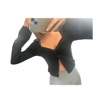 Black cropped top
