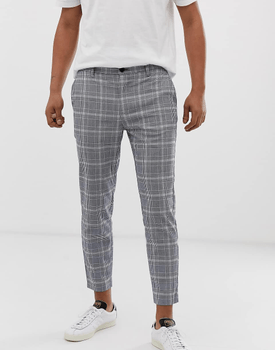 Skinny check trousers