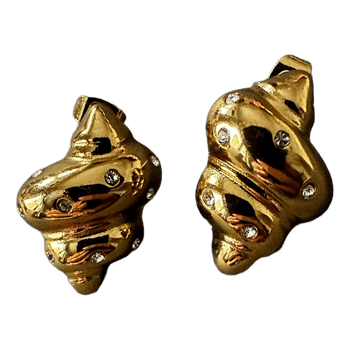 Gold seashell earrings