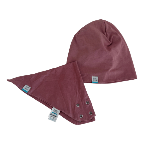 Breden Pink baby hat and scarf set