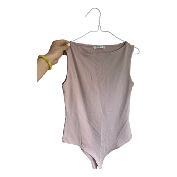 Pink sleeveless bodysuit