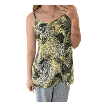 Green leopard print top