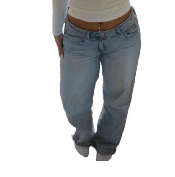 Lysblå wide leg jeans