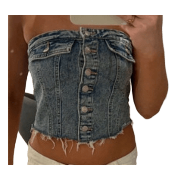 Blå denim top