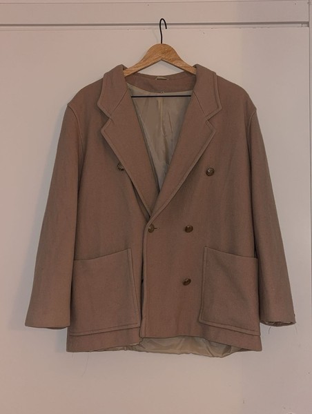 Beige wool cashmere coat