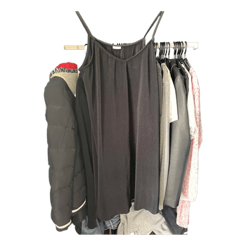 Black pleated camisole dress