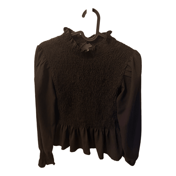 Sort smock bluse