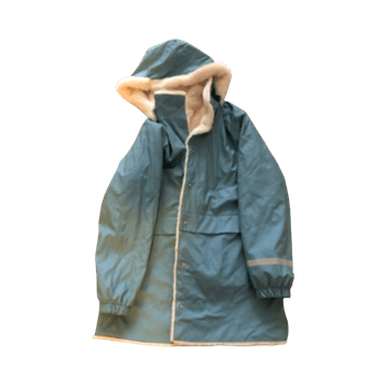 Light blue rain insulated coat