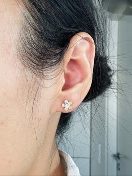 Gold flower earrings