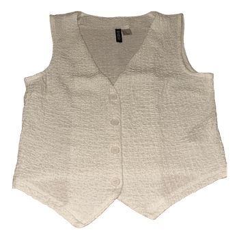 White buttoned vest