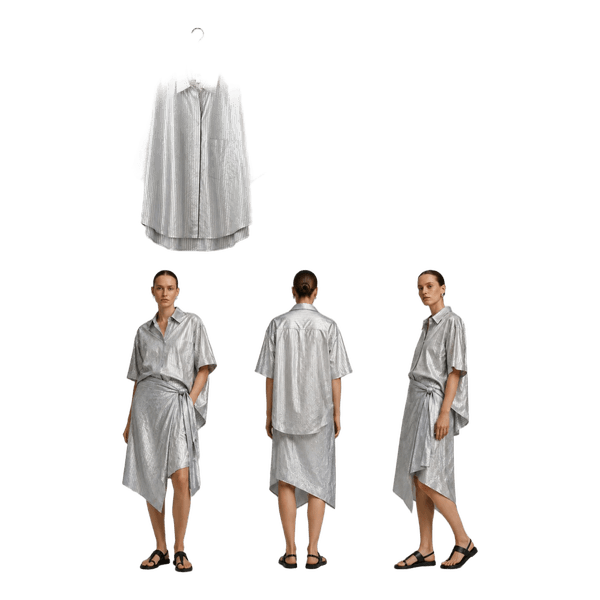 Silver skirt and top set