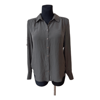 Grey button down shirt