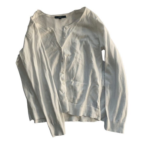 White button down cardigan