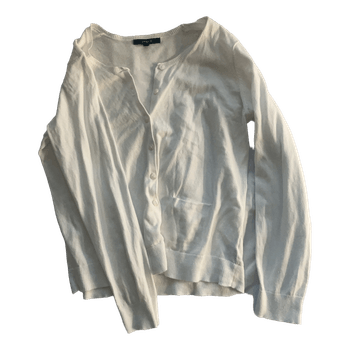White button down cardigan