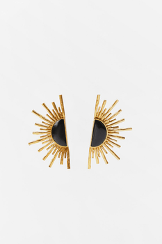 Enamelled fan earrings